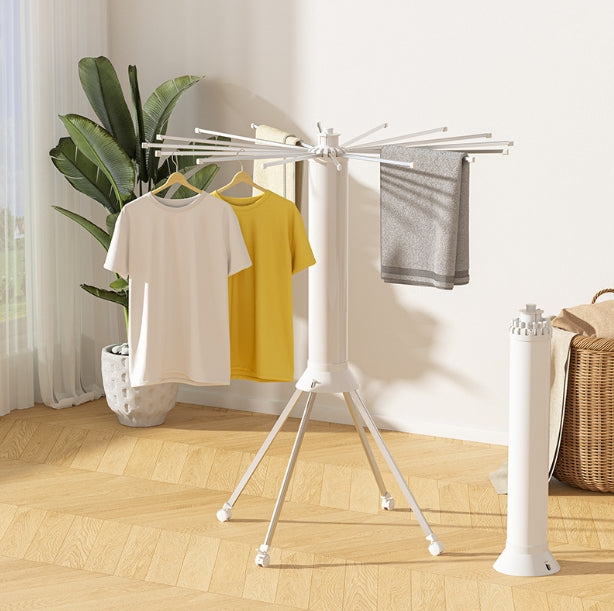 Multifunctional retractable folding storage clothes rack