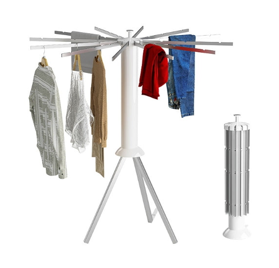 Multifunctional retractable folding storage clothes rack